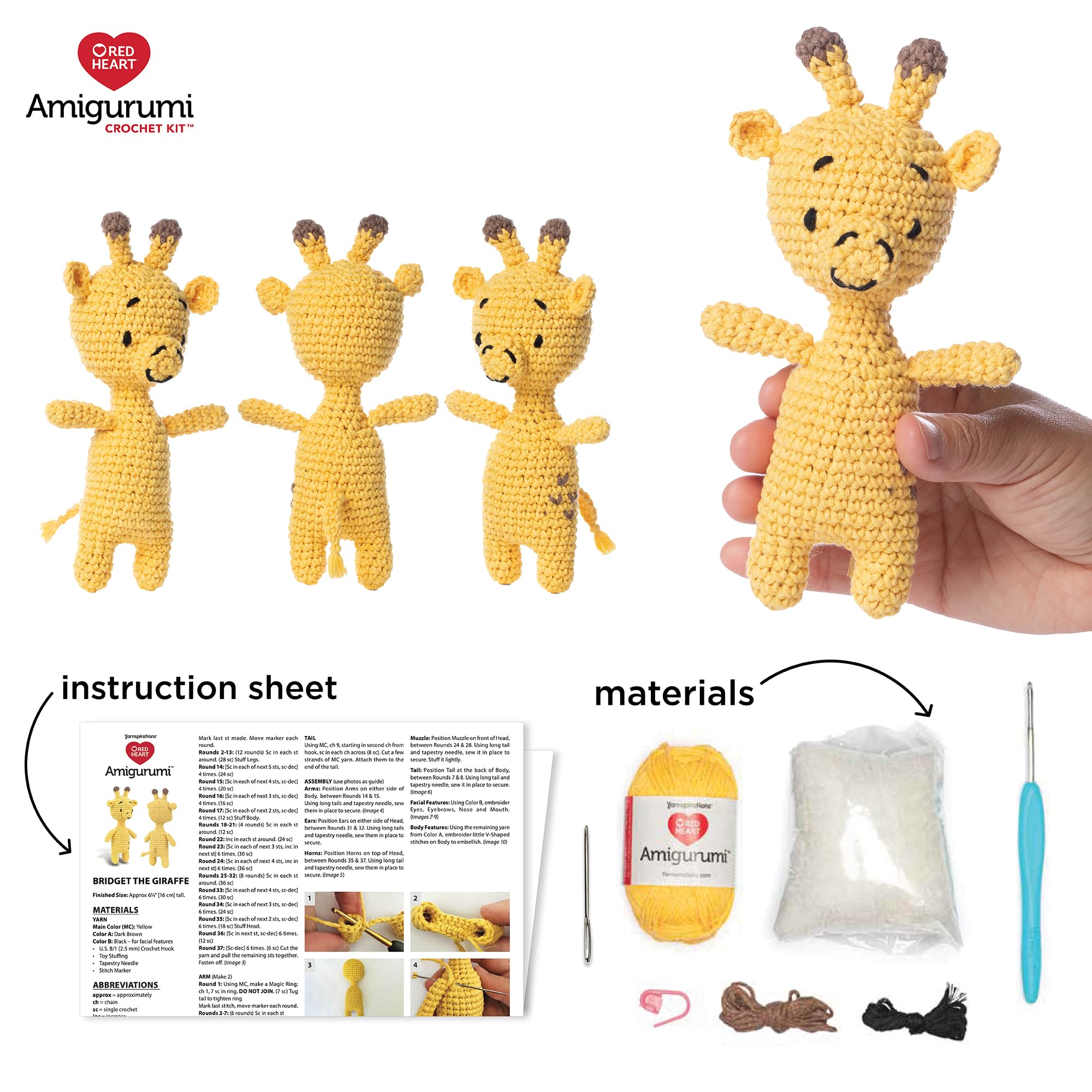 Red Heart Amigurumi Bridget The Giraffe Kit - Image 7