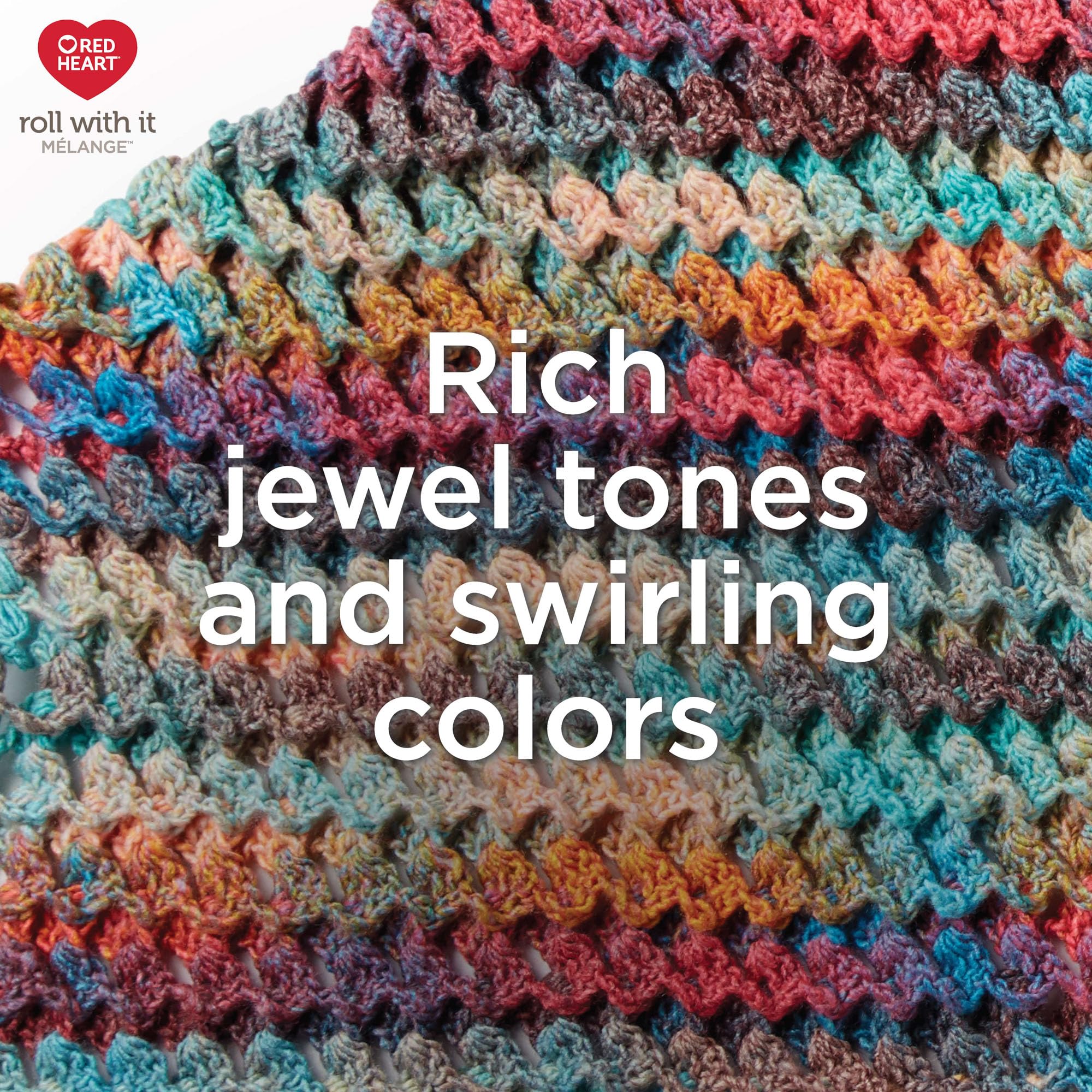 Red Heart Roll with It Melange Paparazzi Yarn - 3 Pack of 150g/5.3oz - Acrylic - 4 Medium (Worsted) - 389 Yards - Knitting/Crochet - Image 3