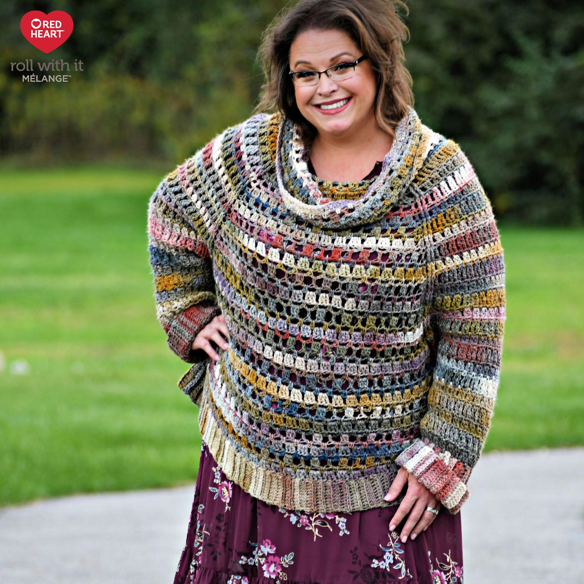 Red Heart Roll with It Melange Paparazzi Yarn - 3 Pack of 150g/5.3oz - Acrylic - 4 Medium (Worsted) - 389 Yards - Knitting/Crochet - Image 5