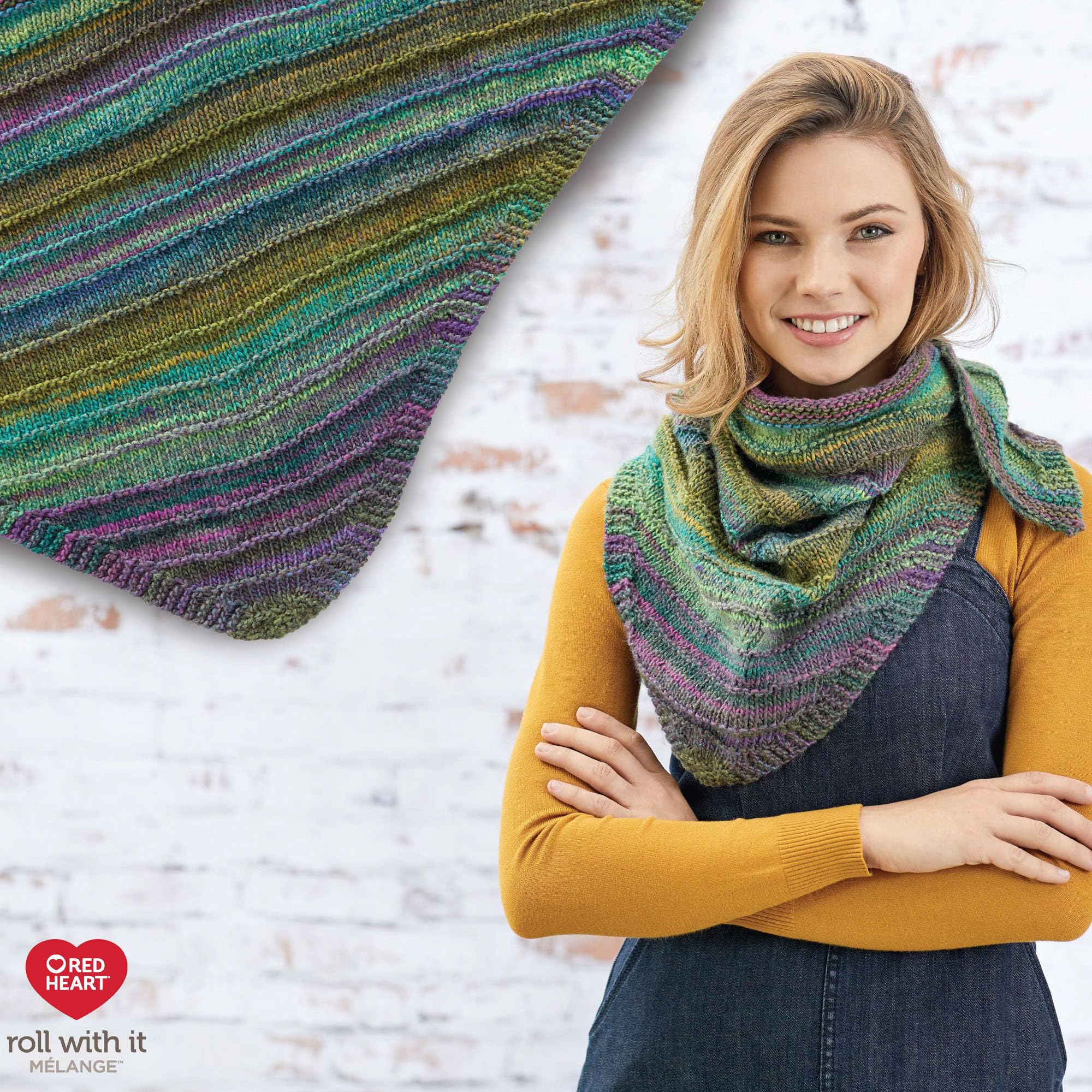 Red Heart Roll with It Melange Paparazzi Yarn - 3 Pack of 150g/5.3oz - Acrylic - 4 Medium (Worsted) - 389 Yards - Knitting/Crochet - Image 6