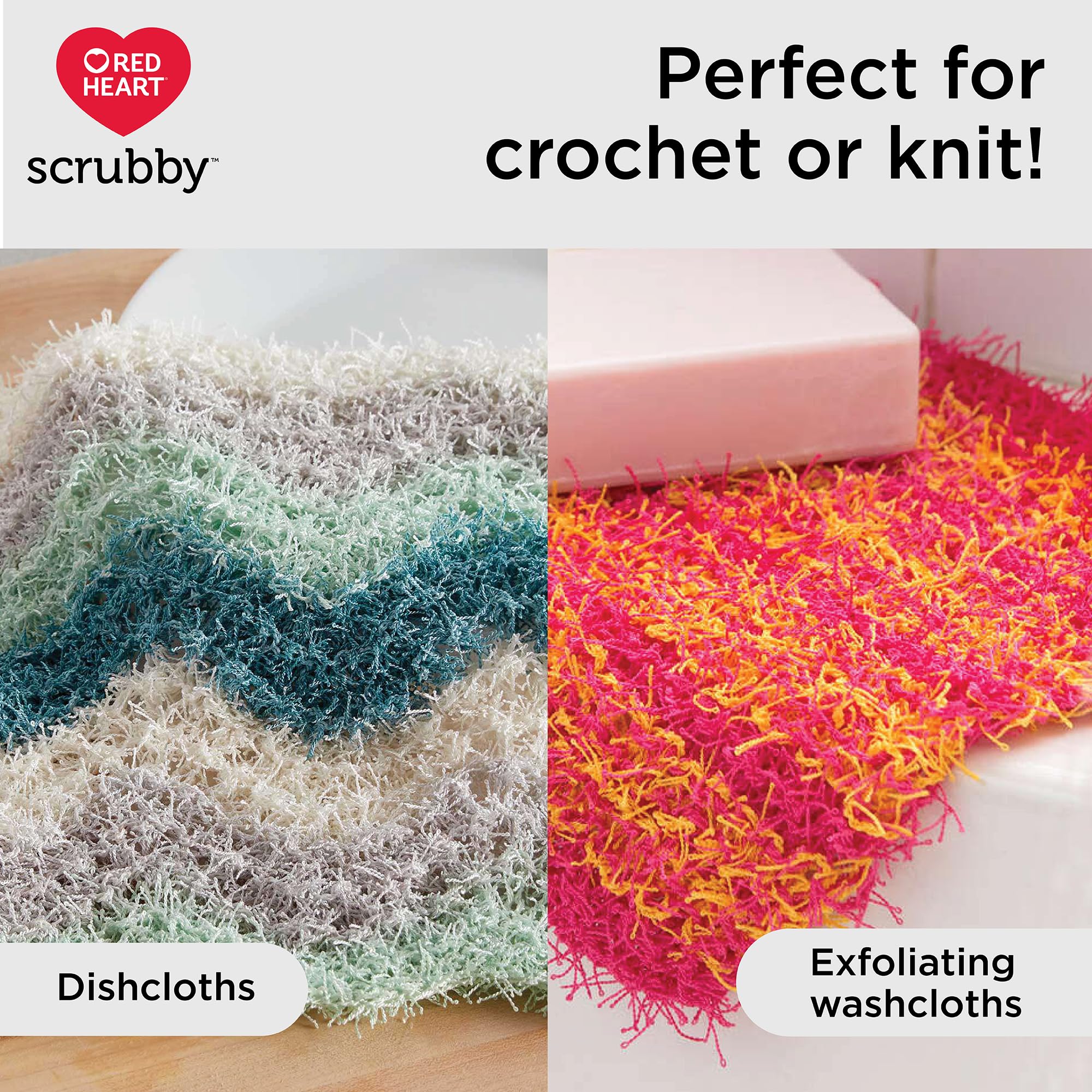 Red Heart Scrubby Cherry Yarn - 3 Pack of 100g/3.5oz - Polyester - 4 Medium (Worsted) - 92 Yards - Knitting/Crochet - Image 4