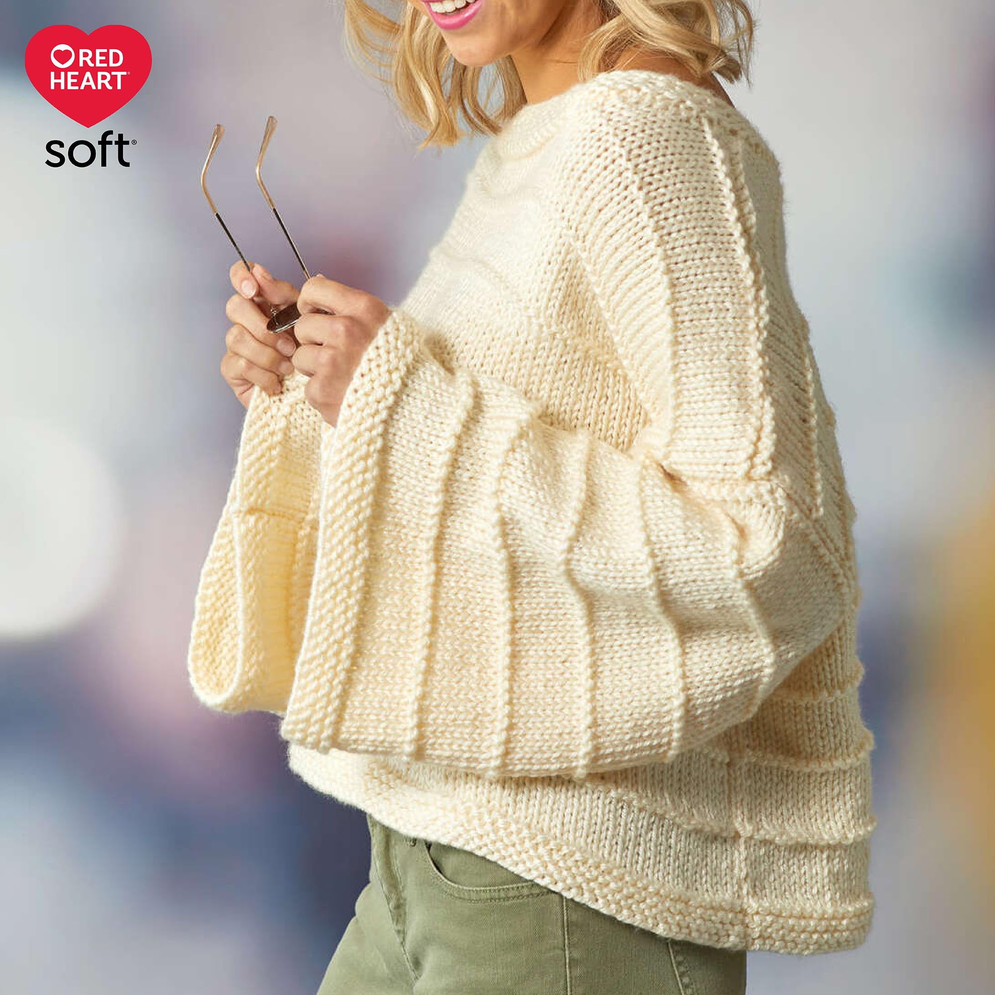 Red Heart Soft Off White Yarn - 3 Pack of 141g/5oz - Acrylic - 4 Medium (Worsted) - 256 Yards - Knitting/Crochet - Image 6