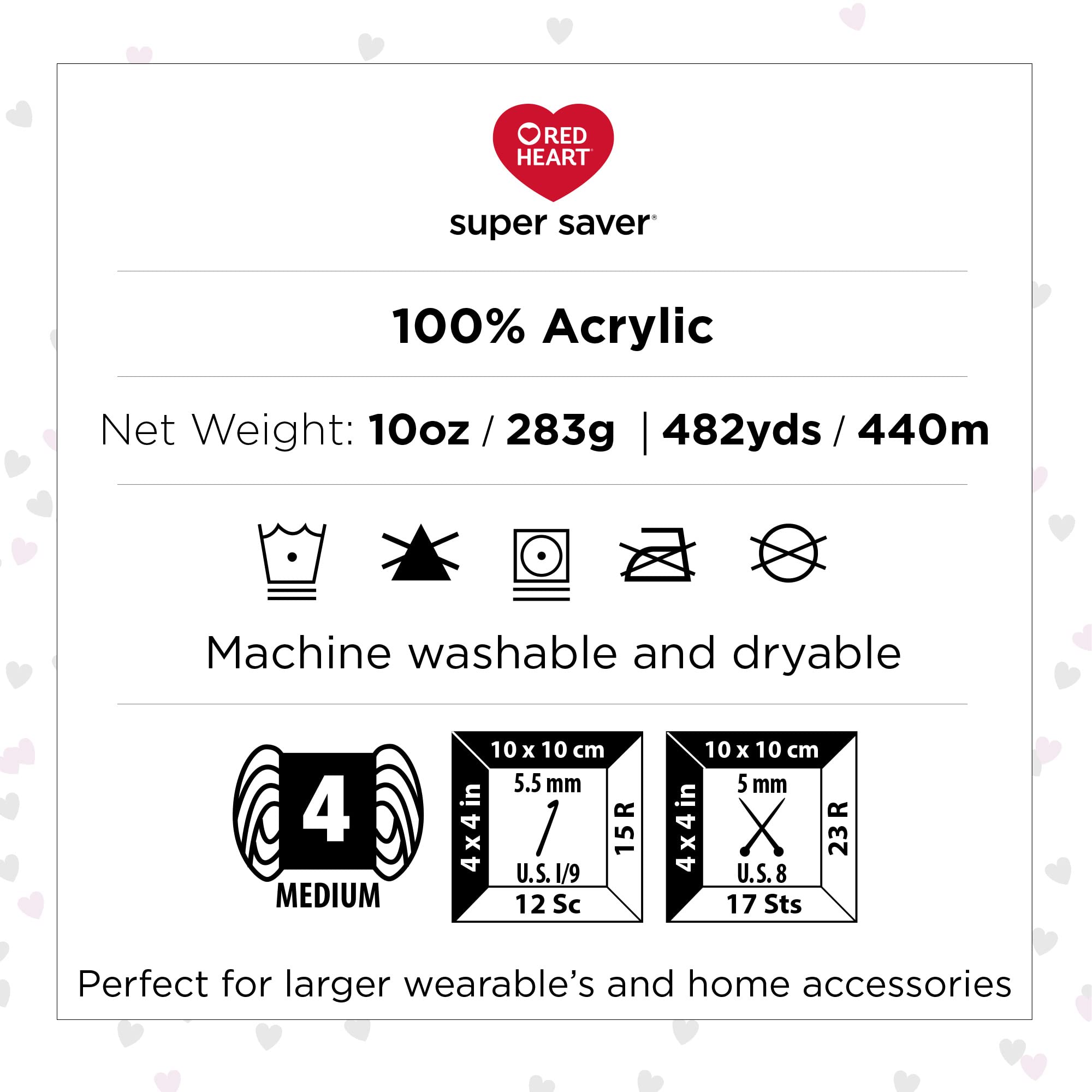 Red Heart Super Saver Jumbo Yarn, Gray eather, 4.25 x 10.5 x 4.25 inches (Pack of 2) - Image 5